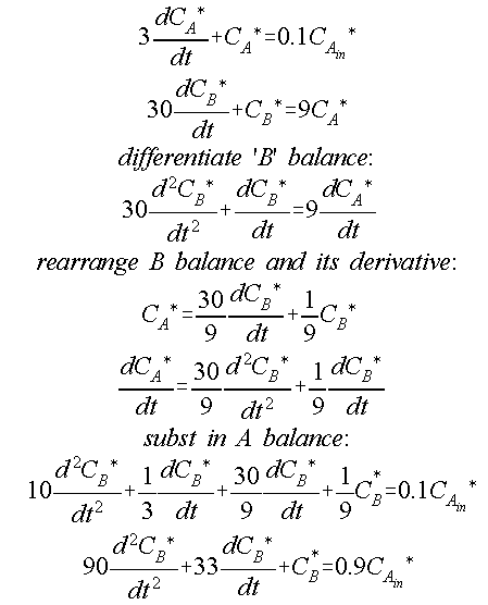 solutions to a reactor model standard form differential equation